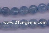 CAQ157 15.5 inches 10mm flat round natural aquamarine beads