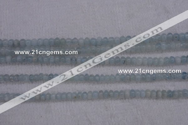 CAQ161 15.5 inches 3*4mm rondelle natural aquamarine beads