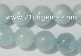 CAQ205 15.5 inches 14mm round natural aquamarine beads wholesale