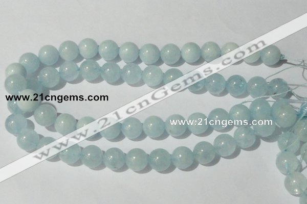 CAQ205 15.5 inches 14mm round natural aquamarine beads wholesale