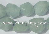 CAQ210 15.5 inches 14*16mm faceted nugget natural aquamarine beads