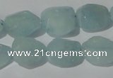 CAQ211 15.5 inches 16*18mm faceted nugget natural aquamarine beads