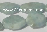 CAQ212 15.5 inches 18*25mm faceted nugget natural aquamarine beads