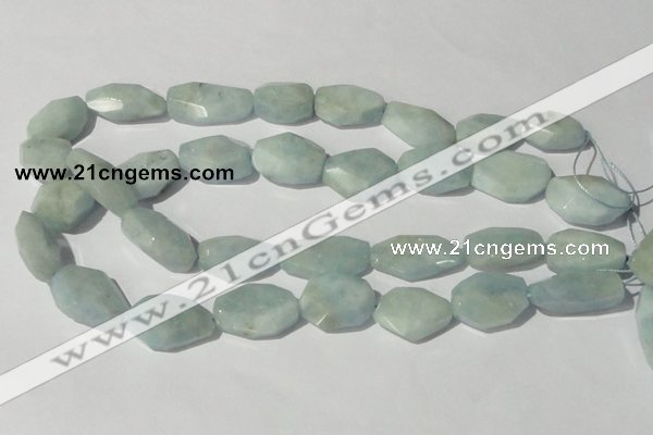 CAQ212 15.5 inches 18*25mm faceted nugget natural aquamarine beads