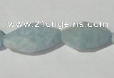 CAQ214 15.5 inches multi-size twisted natural aquamarine beads