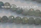 CAQ222 15 inches 6mm faceted round aquamarine beads wholesale