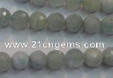 CAQ223 15 inches 8mm faceted round aquamarine beads wholesale