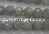 CAQ224 15 inches 10mm faceted round aquamarine beads wholesale