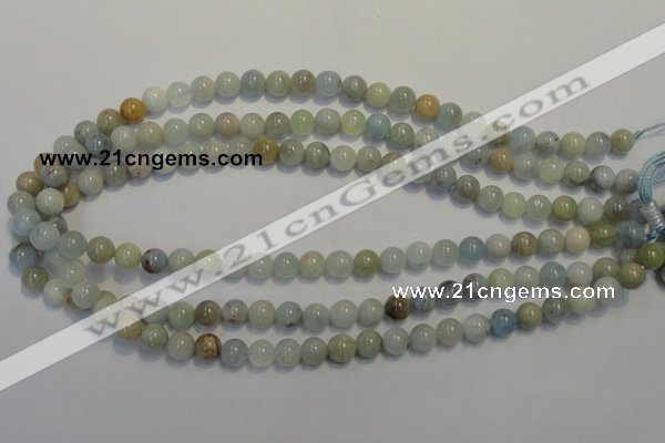 CAQ252 15.5 inches 8mm round aquamarine beads wholesale