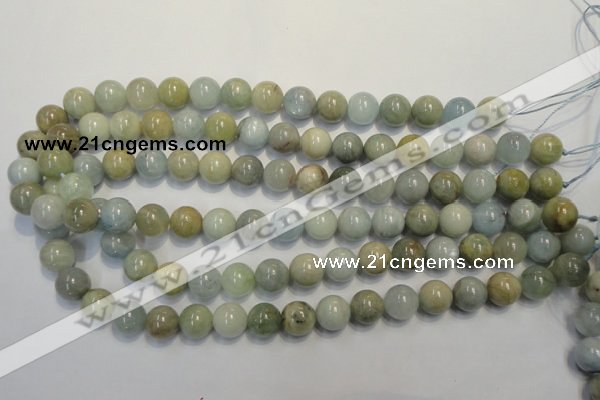 CAQ254 15.5 inches 12mm round aquamarine beads wholesale