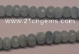 CAQ306 15.5 inches 5*8mm faceted rondelle natural aquamarine beads