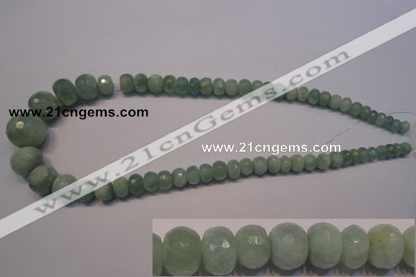 CAQ310 15.5 inches 6*8mm – 15*20mm faceted rondelle aquamarine beads