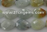 CAQ378 15.5 inches 13*18mm faceted flat teardrop natural aquamarine beads