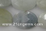 CAQ388 15.5 inches 22*30mm faceted oval natural aquamarine beads