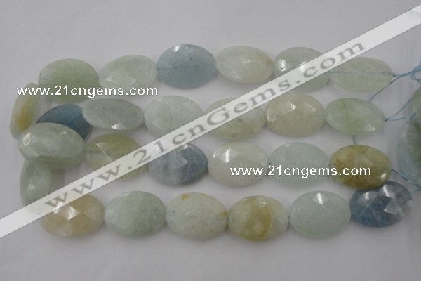 CAQ388 15.5 inches 22*30mm faceted oval natural aquamarine beads