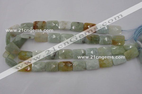 CAQ405 15.5 inches 15*20mm faceted rectangle natural aquamarine beads