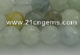 CAQ437 15.5 inches 8mm faceted round natural aquamarine beads