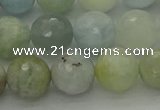 CAQ438 15.5 inches 10mm faceted round natural aquamarine beads