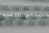 CAQ470 15.5 inches 6mm round natural aquamarine beads