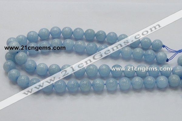 CAQ50 15.5 inches 14mm round natural aquamarine gemstone beads