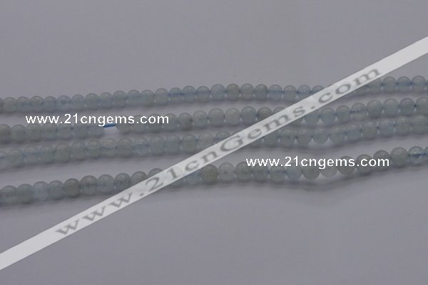 CAQ500 15.5 inches 4mm round natural aquamarine beads