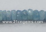 CAQ51 15.5 inches 6*12mm faceted rondelle natural aquamarine beads