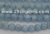 CAQ516 15.5 inches 4mm round AA grade natural aquamarine beads