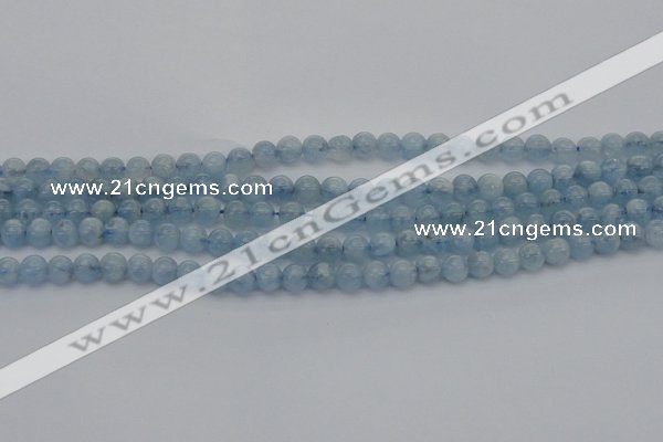 CAQ518 15.5 inches 6mm round AA grade natural aquamarine beads