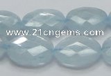 CAQ52 15.5 inches 15*20mm faceted oval natural aquamarine beads