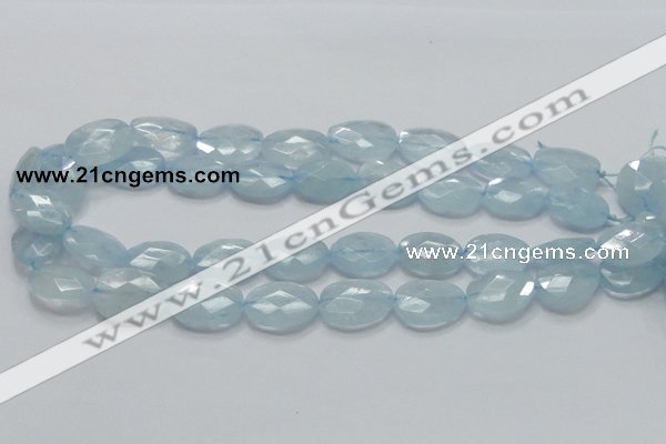 CAQ52 15.5 inches 15*20mm faceted oval natural aquamarine beads