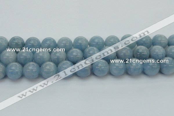 CAQ523 15.5 inches 14mm round AA grade natural aquamarine beads