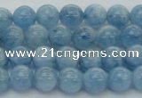 CAQ526 15.5 inches 5mm round AA+ grade natural aquamarine beads