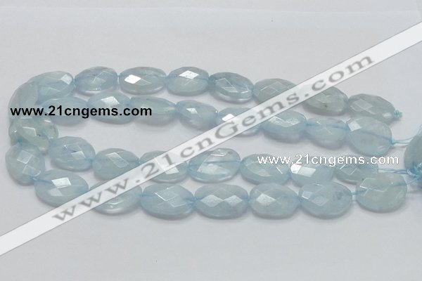 CAQ53 15.5 inches 20*25mm faceted oval natural aquamarine beads