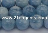 CAQ531 15.5 inches 12mm round AA+ grade natural aquamarine beads