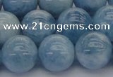 CAQ532 15.5 inches 14mm round AA+ grade natural aquamarine beads