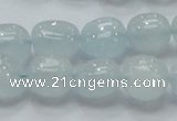 CAQ54 15.5 inches 10*15mm nugget natural aquamarine gemstone beads