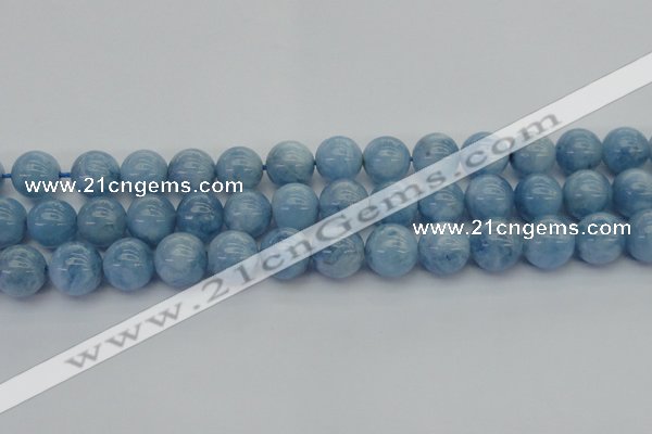 CAQ540 15.5 inches 14mm round AAA grade natural aquamarine beads