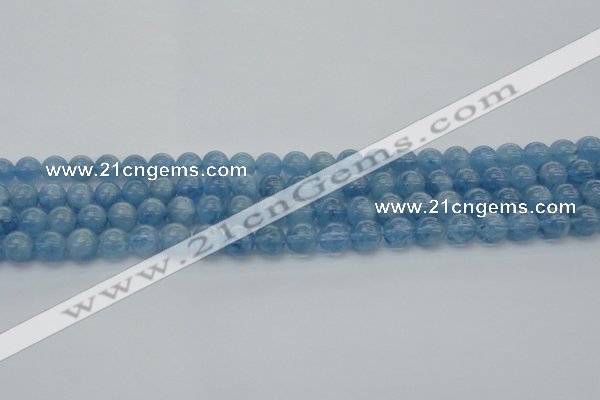 CAQ544 15.5 inches 6mm round AAAA grade natural aquamarine beads