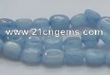 CAQ55 15.5 inches 8*9mm nugget natural aquamarine gemstone beads