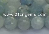 CAQ554 15.5 inches 10mm faceted round natural aquamarine beads