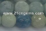 CAQ556 15.5 inches 14mm faceted round natural aquamarine beads