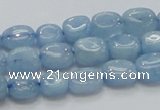 CAQ56 15.5 inches 9*12mm nugget natural aquamarine gemstone beads