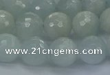 CAQ562 15.5 inches 10mm faceted round natural aquamarine beads