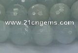 CAQ563 15.5 inches 12mm faceted round natural aquamarine beads