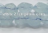 CAQ58 15.5 inches 14*16mm faceted nugget natural aquamarine beads