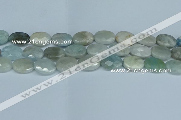 CAQ582 15.5 inches 13*18mm faceted oval aquamarine beads