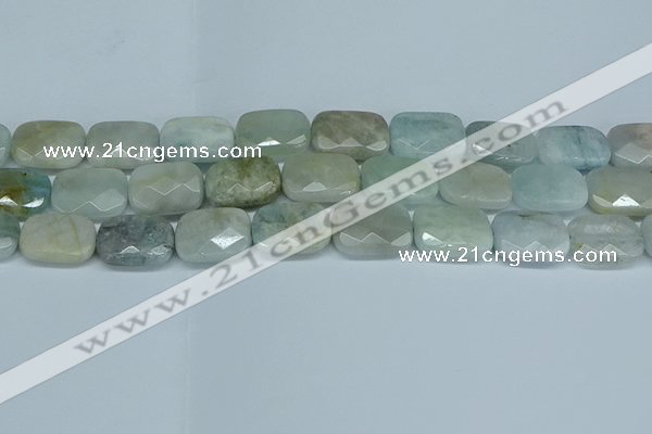 CAQ586 15.5 inches 13*18mm faceted rectangle aquamarine beads