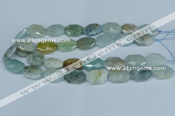 CAQ591 15.5 inches 18*25mm faceted freeform aquamarine beads