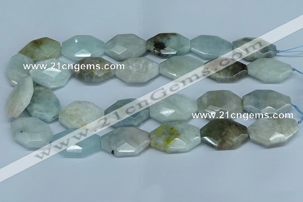 CAQ592 15.5 inches 22*30mm faceted freeform aquamarine beads