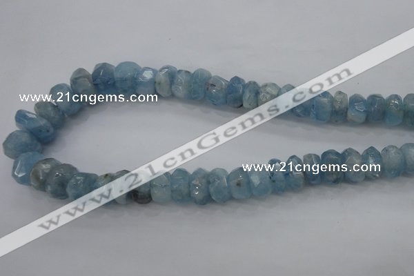 CAQ62 6*10mm – 12*18mm faceted nuggets natural aquamarine beads